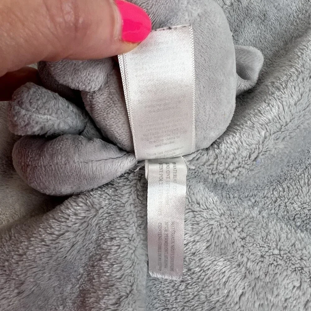 Carter's Elephant Lovey Security Blanket Gray Plush Satin Trim Baby Soothing Toy